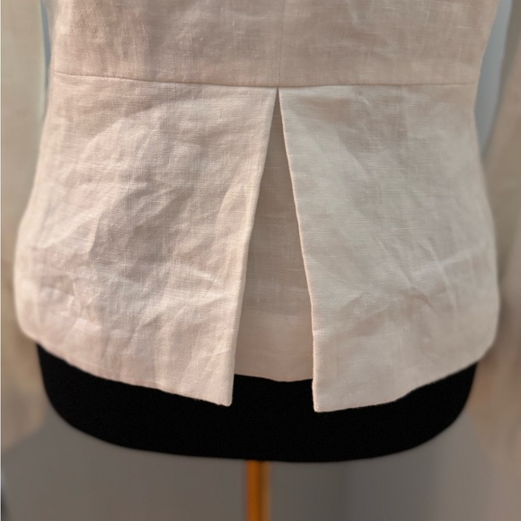 NWT: Banana Republic White Linen Zipper Sleeves Blazer •2P - Picture 8 of 15